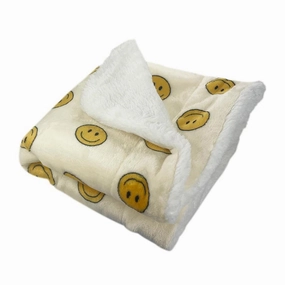 Happy Face Ultra Plush Dog Blanket fleece dog blanket,soft dog throw,cozy pet blanket