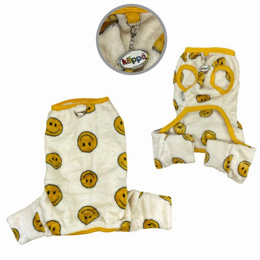 Happy Face Ultra Plush Front Sleeveless Dog Pajamas