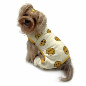 Happy Face Ultra Plush Front Sleeveless Dog Pajamas dog underwear,dog diaper,pet undergarments