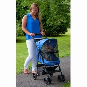 Happy Trails NO-ZIP Pet Stroller in Sapphire dog travel crate,airline approved dog carrier,dog transport bag