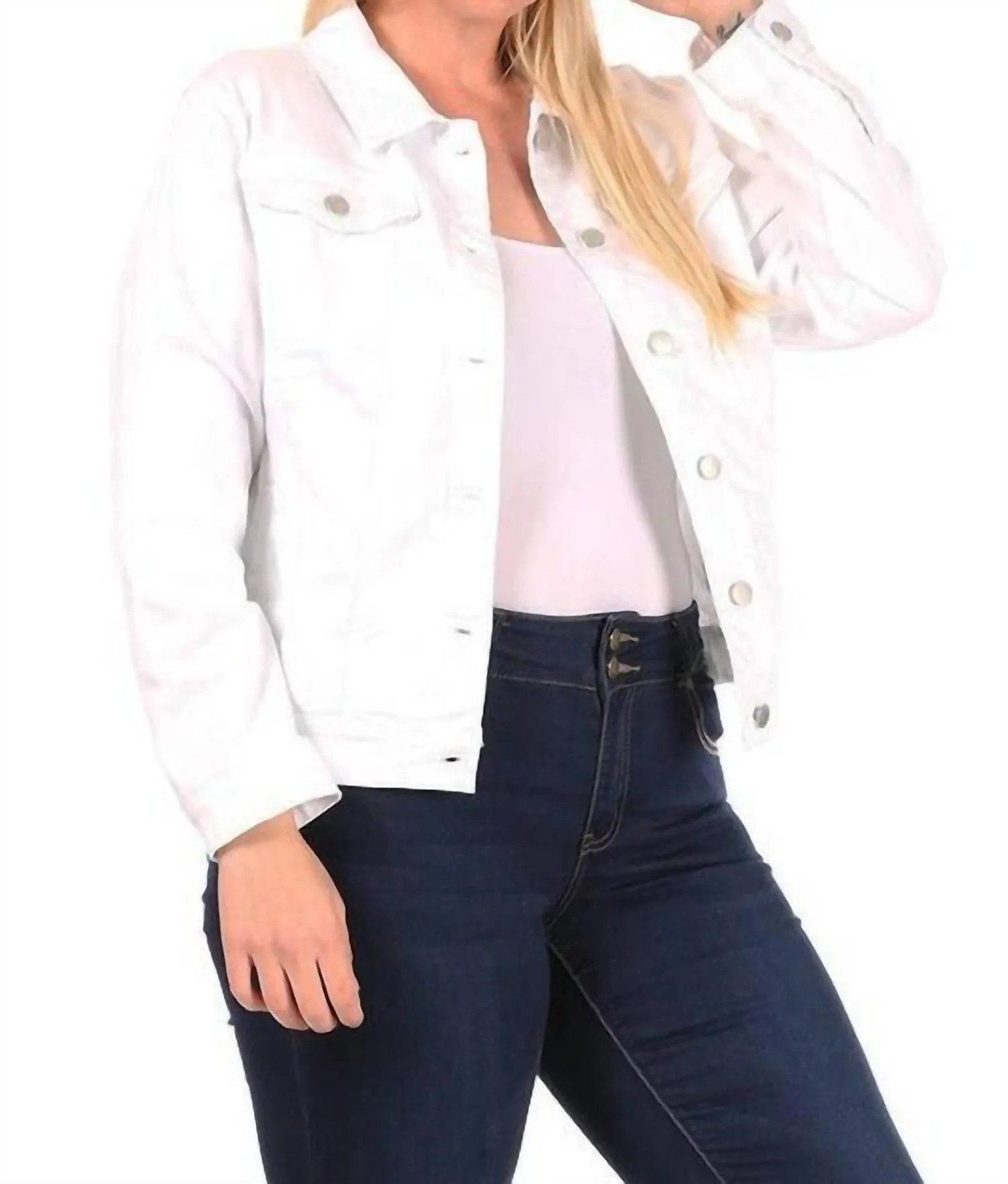 Here We Go Denim Jacket In White