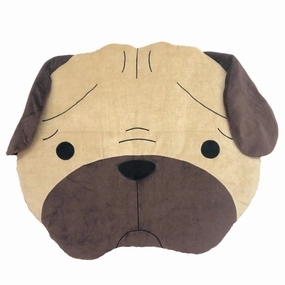Hey Cuzzies Organic Cotton Pug Head Dog Bed orthopedic dog bed,large dog bed,washable dog bed
