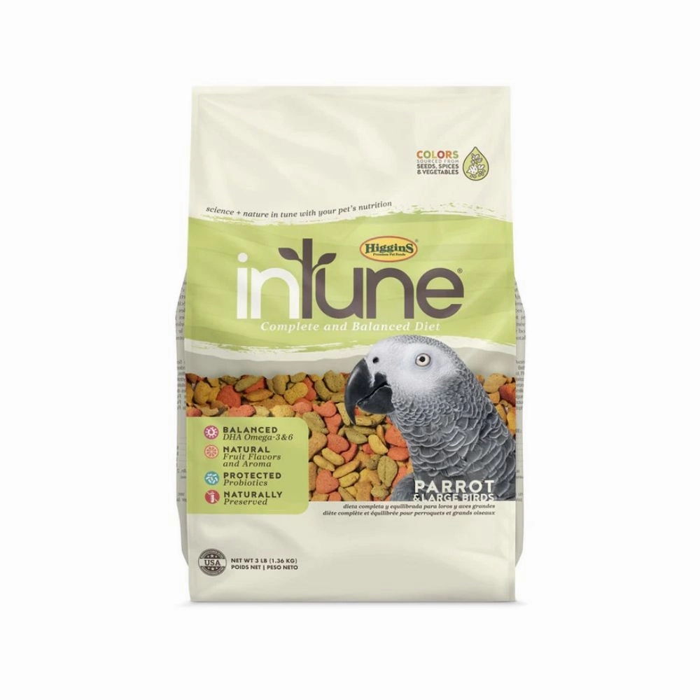 Higgins Intune Parrot 3lb bird seed mix,small bird food,parakeet pellets