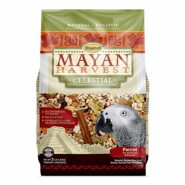 Higgins Mayan Harvest Celestial Parrot 3lb bird seed mix,small bird food,parakeet pellets