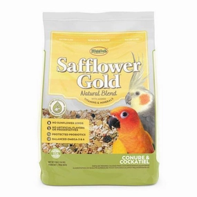 Higgins Safflower Gold Conure & Cockatiel 3lb bird seed mix,small bird food,parakeet pellets