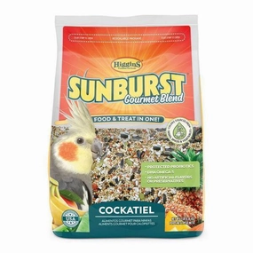 Higgins Sunburst Gourmet Blend Cockatiel 3lb bird seed mix,small bird food,parakeet pellets