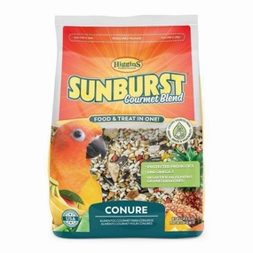 Higgins Sunburst Gourmet Blend Conure 3lb bird seed mix,small bird food,parakeet pellets