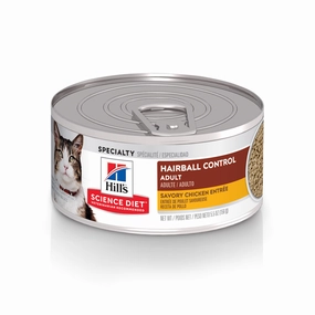 Hill's Science Diet Adult Hairball Control Savory Chicken Entree Canned Cat Food cat toys and food,complete cat care,all in one cat kit