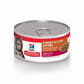 Hill's Science Diet Adult Turkey & Liver Entree Canned Cat Food cat supplies,cat essentials,cat accessories