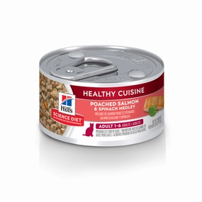 Hill's Science Diet Healthy Cuisine Adult Poached Salmon & Spinach Medley Canned Cat Food cat supplies,cat essentials,cat accessories