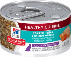 Hill's Science Diet Healthy Senior Cuisine Adult 11  Seared Tuna & Carrot Medley Canned Cat Food cat supplies,cat essentials,cat accessories