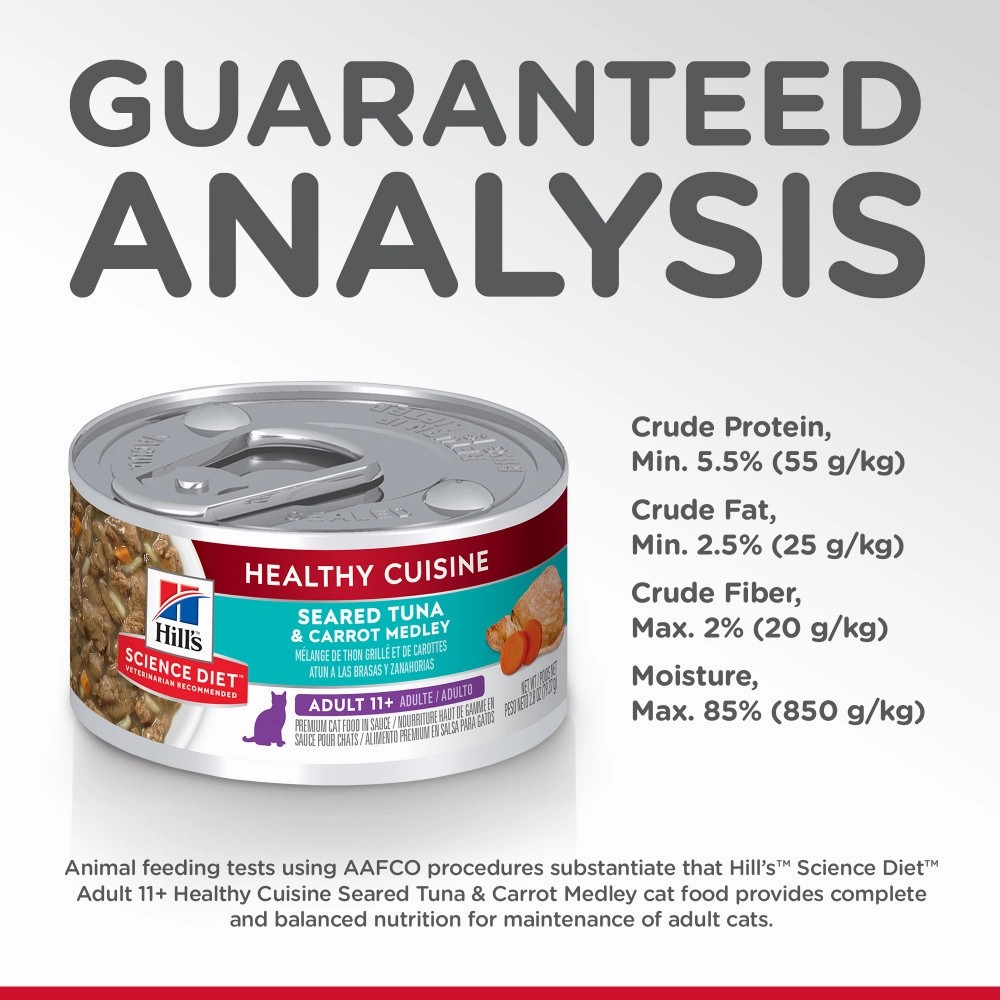Hill's Science Diet Healthy Senior Cuisine Adult 11  Seared Tuna & Carrot Medley Canned Cat Food