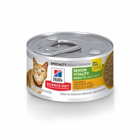 Hill's Science Diet Senior Vitality Adult 7  Chicken & Vegetable Stew Canned Cat Food cat toys and food,complete cat care,all in one cat kit