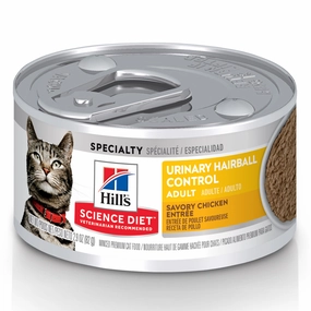 Hill's Science Diet Urinary & Hairball Control Savory Chicken Entree Adult Canned Cat Food cat supplies,cat essentials,cat accessories