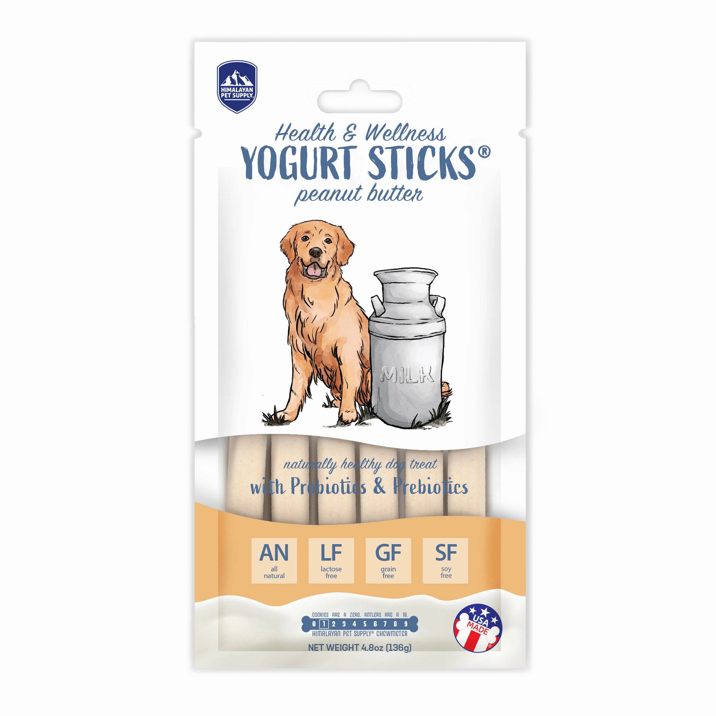 Himalayan Pet Supply Dog Chew Yogurt Sticks - Peanut Butter 4.8oz Bag pet id tag,personalized dog tag,engraved cat id