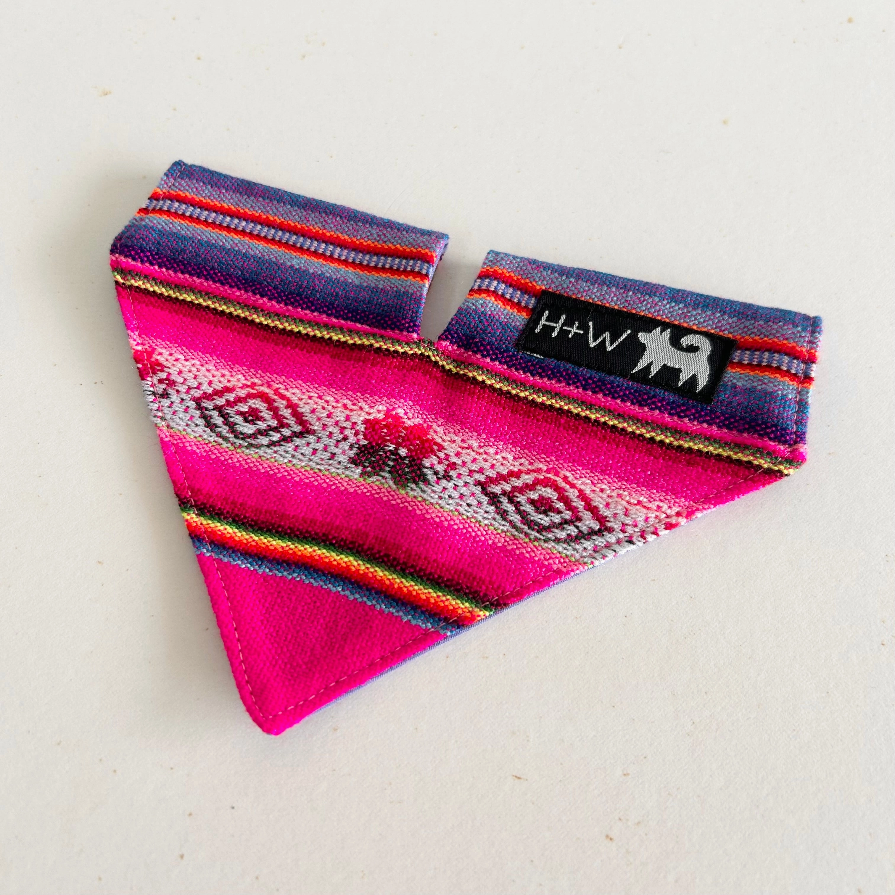Hiro Wolf Dog Bandana: Inca Pink