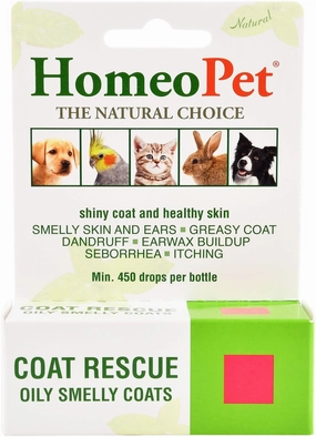 HomeoPet Coat Rescue, 15 mL organic dog treat,hypoallergenic dog snack,specialty pet treat