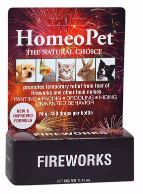 HomeoPet Fireworks, 15 mL organic dog treat,hypoallergenic dog snack,specialty pet treat