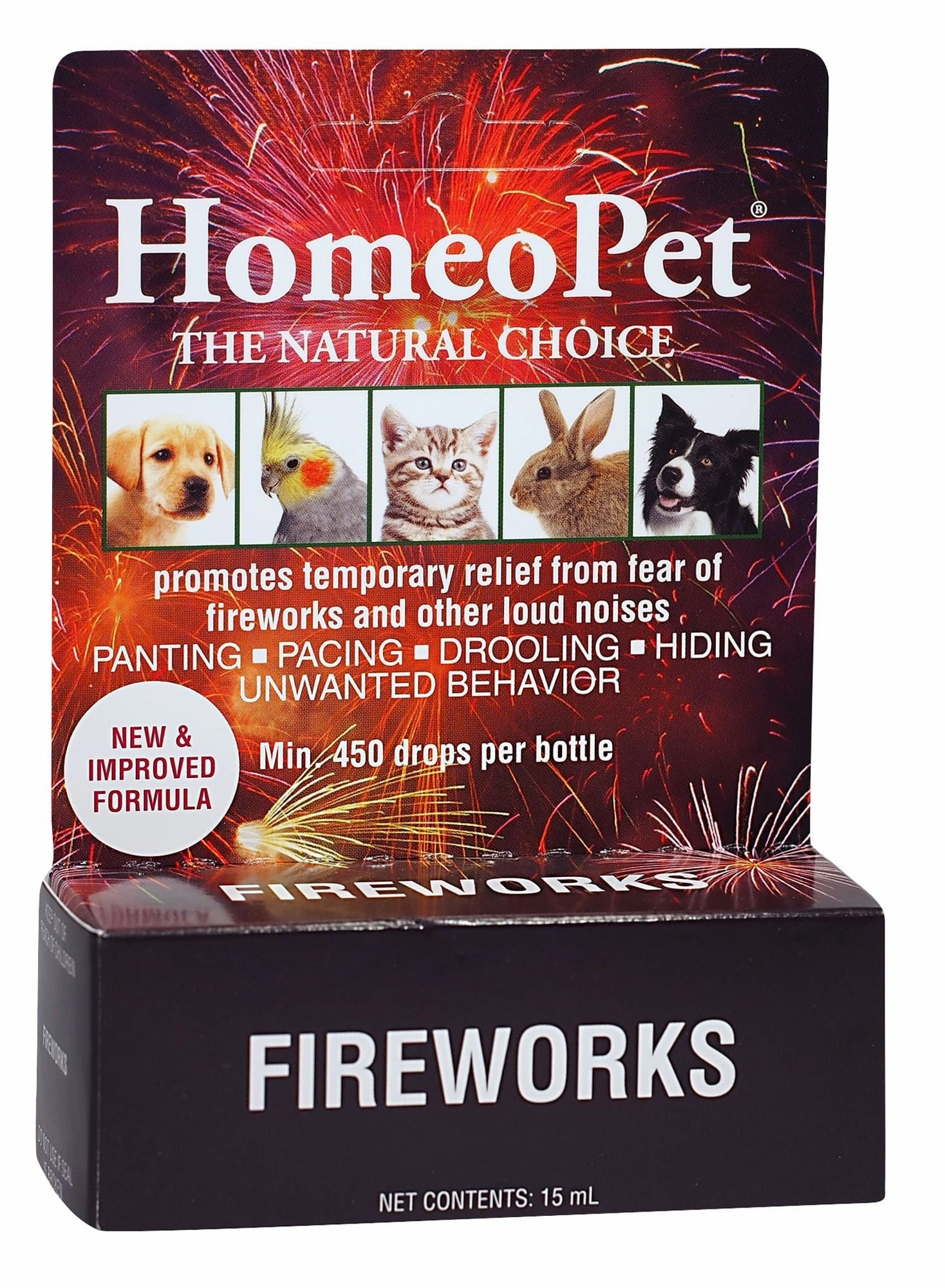 HomeoPet Fireworks, 15 mL organic dog treat,hypoallergenic dog snack,specialty pet treat