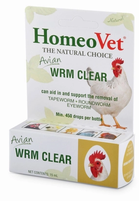HomeoVet Avian Wrm Clear Poultry Dewormer, 15 mL soft chew treat,chewy dog snacks,tender bites for dogs