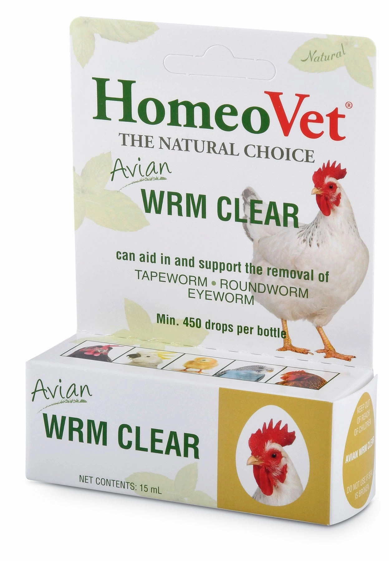 HomeoVet Avian Wrm Clear Poultry Dewormer, 15 mL soft chew treat,chewy dog snacks,tender bites for dogs