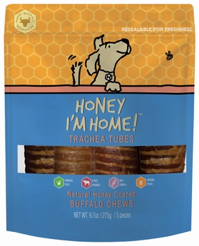 Honey I'm Home! Buffalo Trachea Tubes 9.7oz - 5pk pet id tag,personalized dog tag,engraved cat id