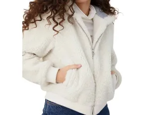 Hoodie Bomber Jacket In White