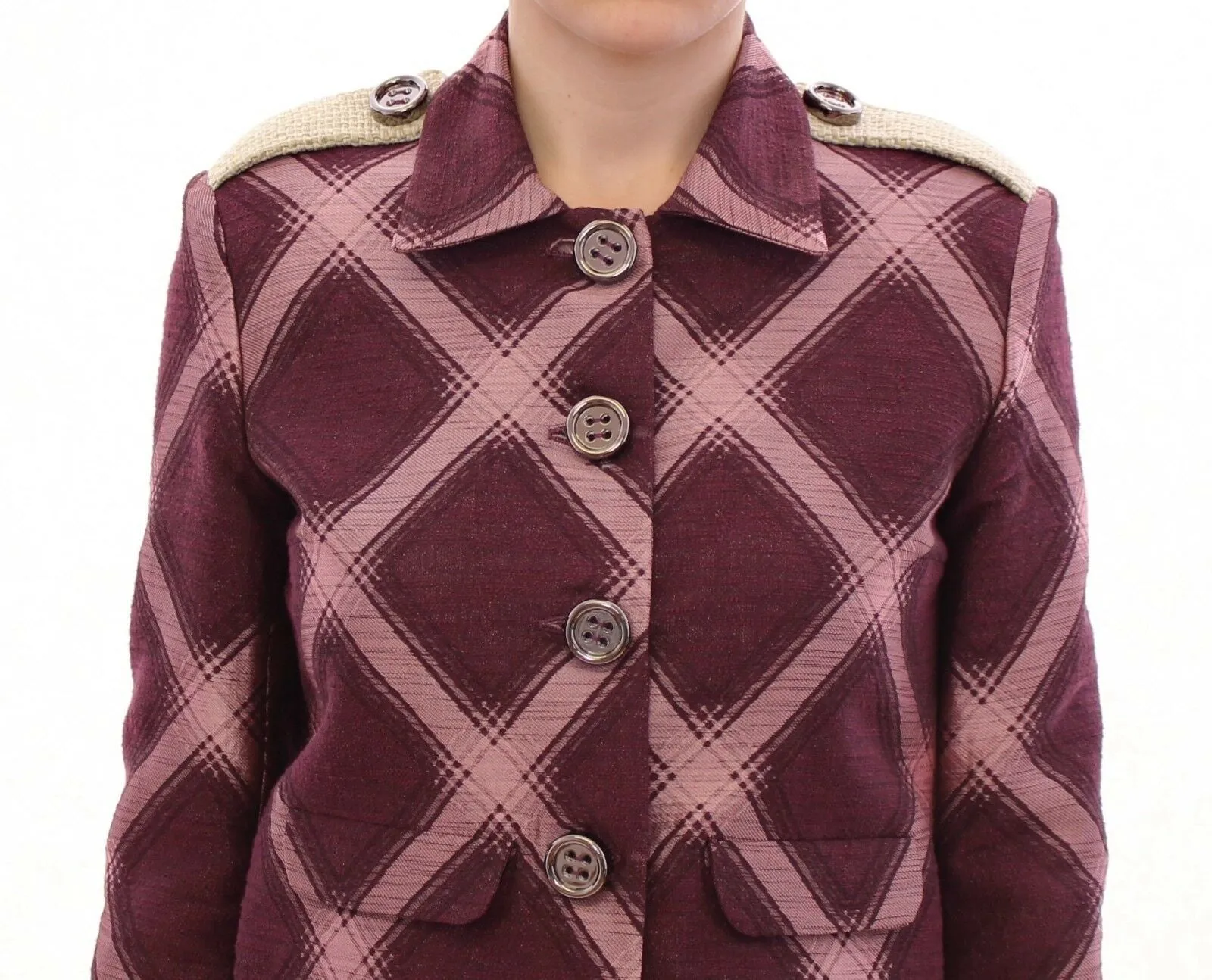House of Holland Check Trench Coat Blazer  Women's Jacket
