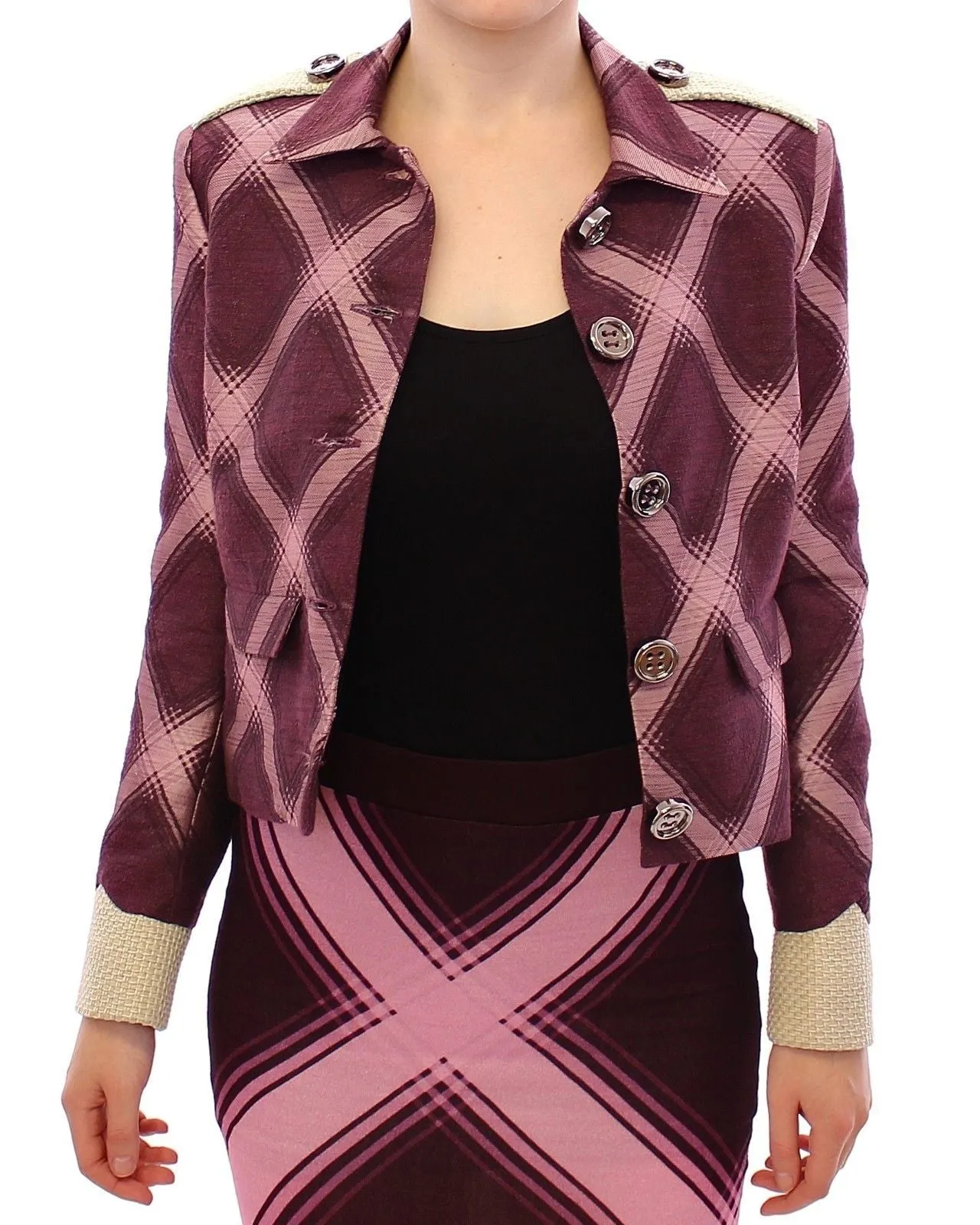 House of Holland Check Trench Coat Blazer  Women's Jacket