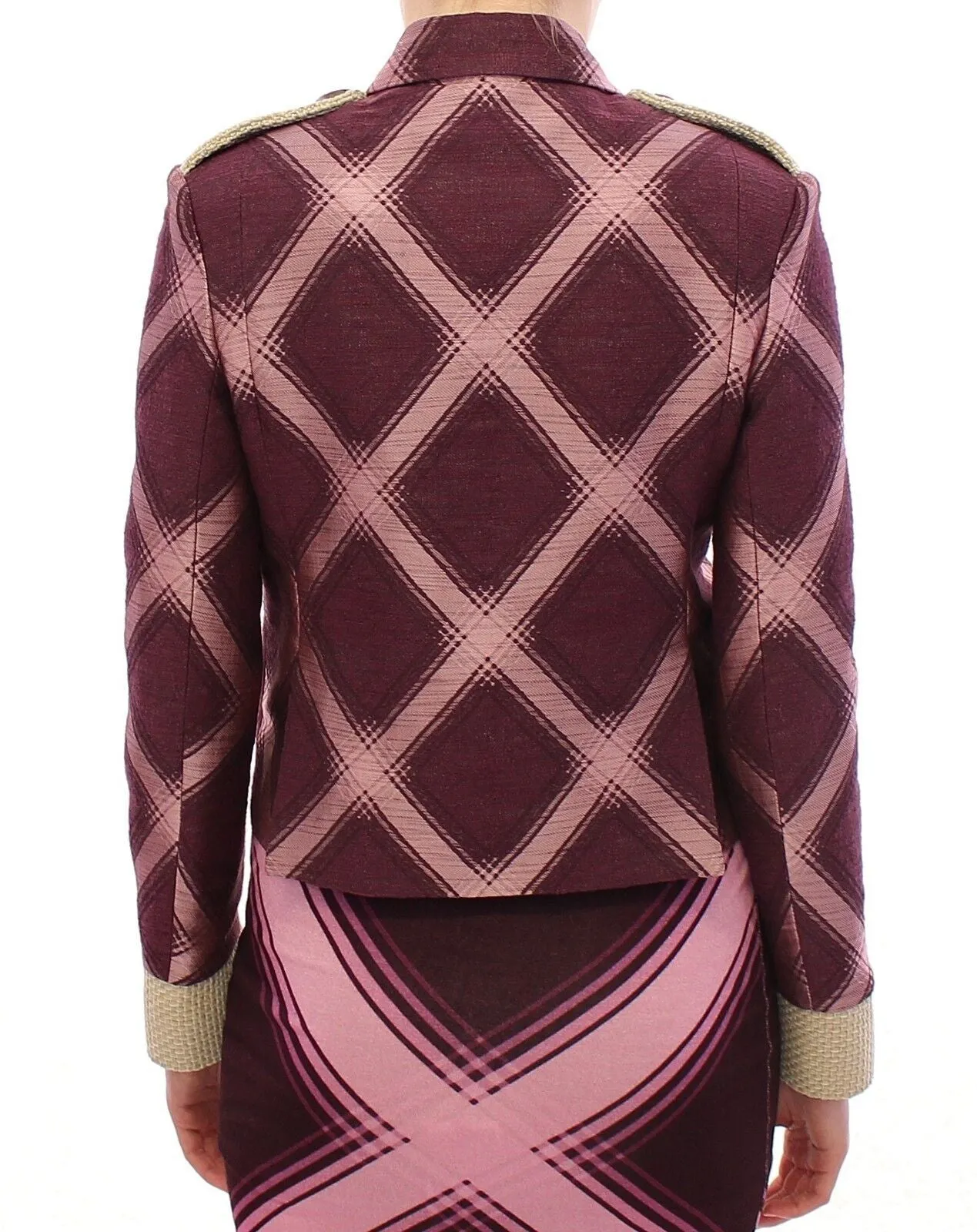 House of Holland Check Trench Coat Blazer  Women's Jacket