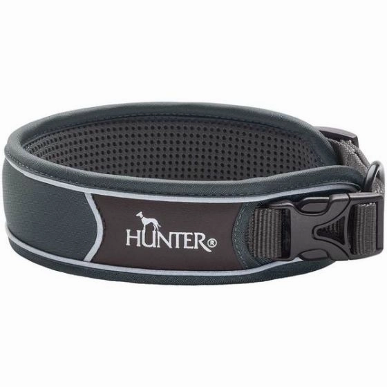 Hunter Divo Dog Collar - XL/GREY dog harness and leash,reflective dog collar,pet walking gear