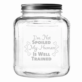 I'm Not Spoiled Dog Treat Jar With Brushed Lid pet apparel,dog hoodie,fashionable pet wear