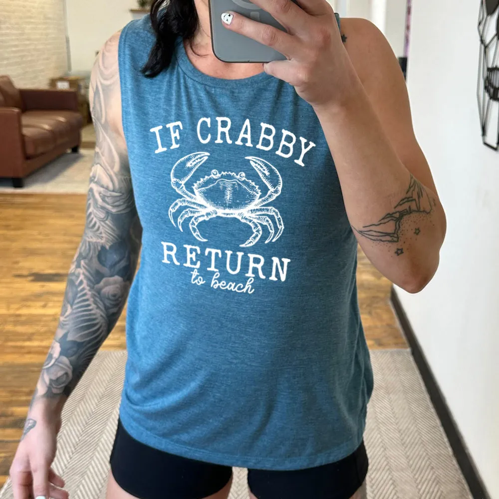If Crabby Return to Beach Muscle Tank