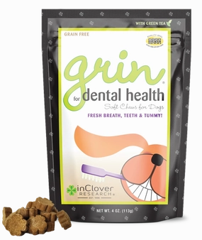 In Clover Grin | Dental Soft Chew Supplement For Dogs 4oz Bag stainless steel bowl,metal pet feeder,steel water dish