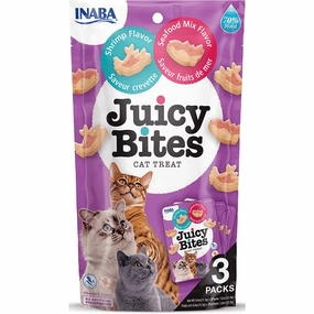 INABA Juicy Bites Shrimp and Seafood Mix Flavoured Cat Treats crunchy cat treat,crispy cat snack,dry cat treat