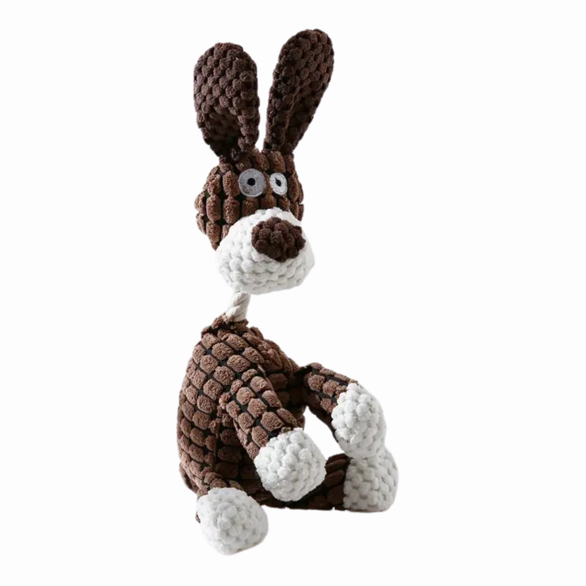 Interactive Rope Squeaky Dog Toy for Medium Breeds (Brown) - durable dog toy,rope chew toy,interactive dog toy