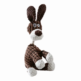 Interactive Rope Squeaky Dog Toy for Medium Breeds (Brown) - durable dog toy,rope chew toy,interactive dog toy