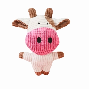 Interactive Rope Squeaky Dog Toy for Small Breeds (Cow) - 14cm durable dog toy,rope chew toy,interactive dog toy
