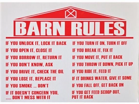 Jeffers Barn Rules Sign dog plush toy,stuffed animal dog,cuddly dog toy