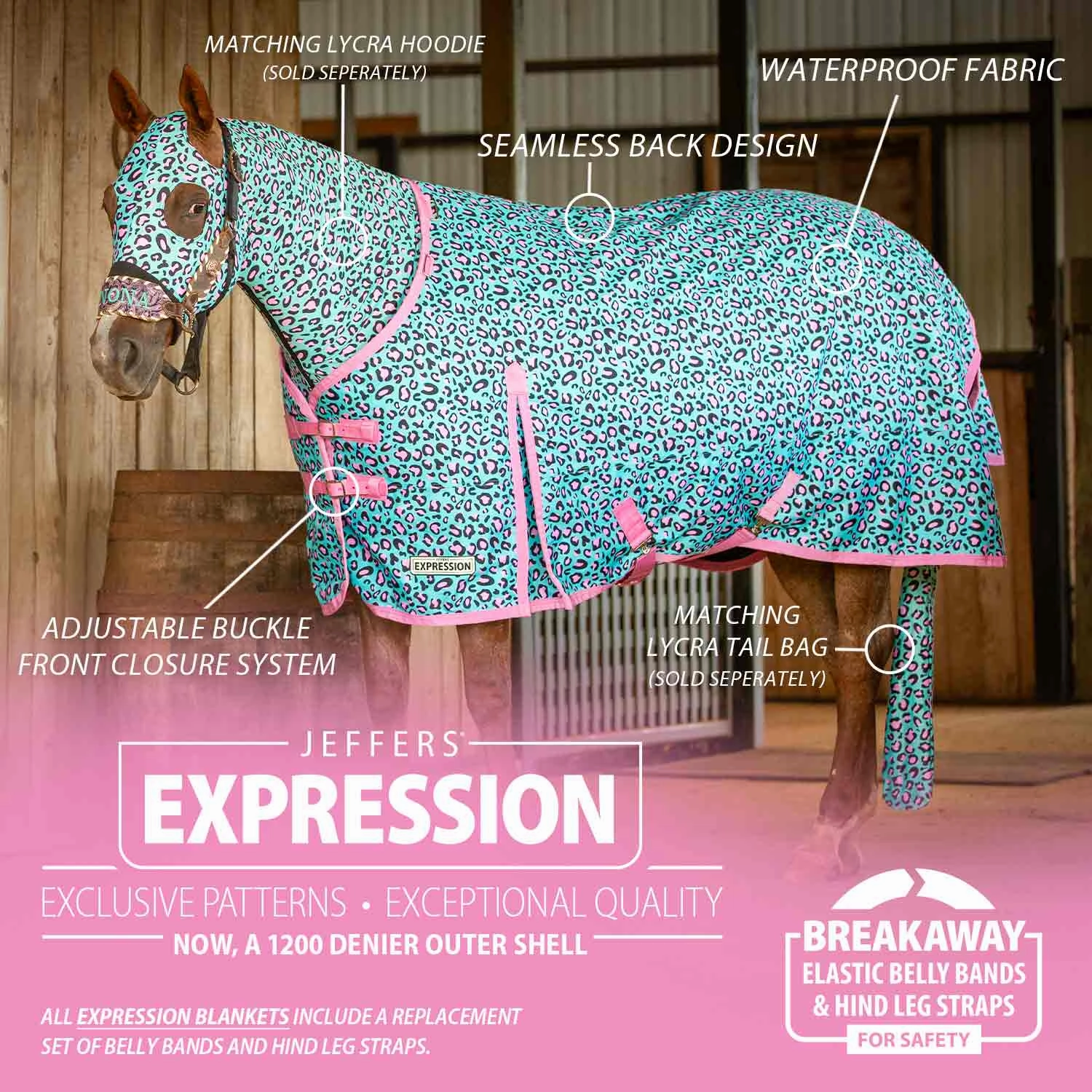 Jeffers Expression 1200 Denier Standard Neck Turnout Sheet, 0 Gram