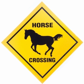 Jeffers Horse Crossing Sign, 12" x 12" dog plush toy,stuffed animal dog,cuddly dog toy