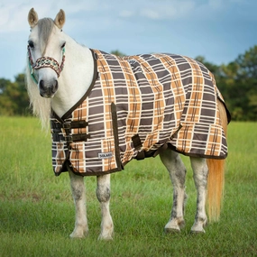 Jeffers Pony Poppins Solaris Pony Horse Turnout Blanket, Brown & Cream Plaid horse blanket,poultry bed sheet,equine sheets