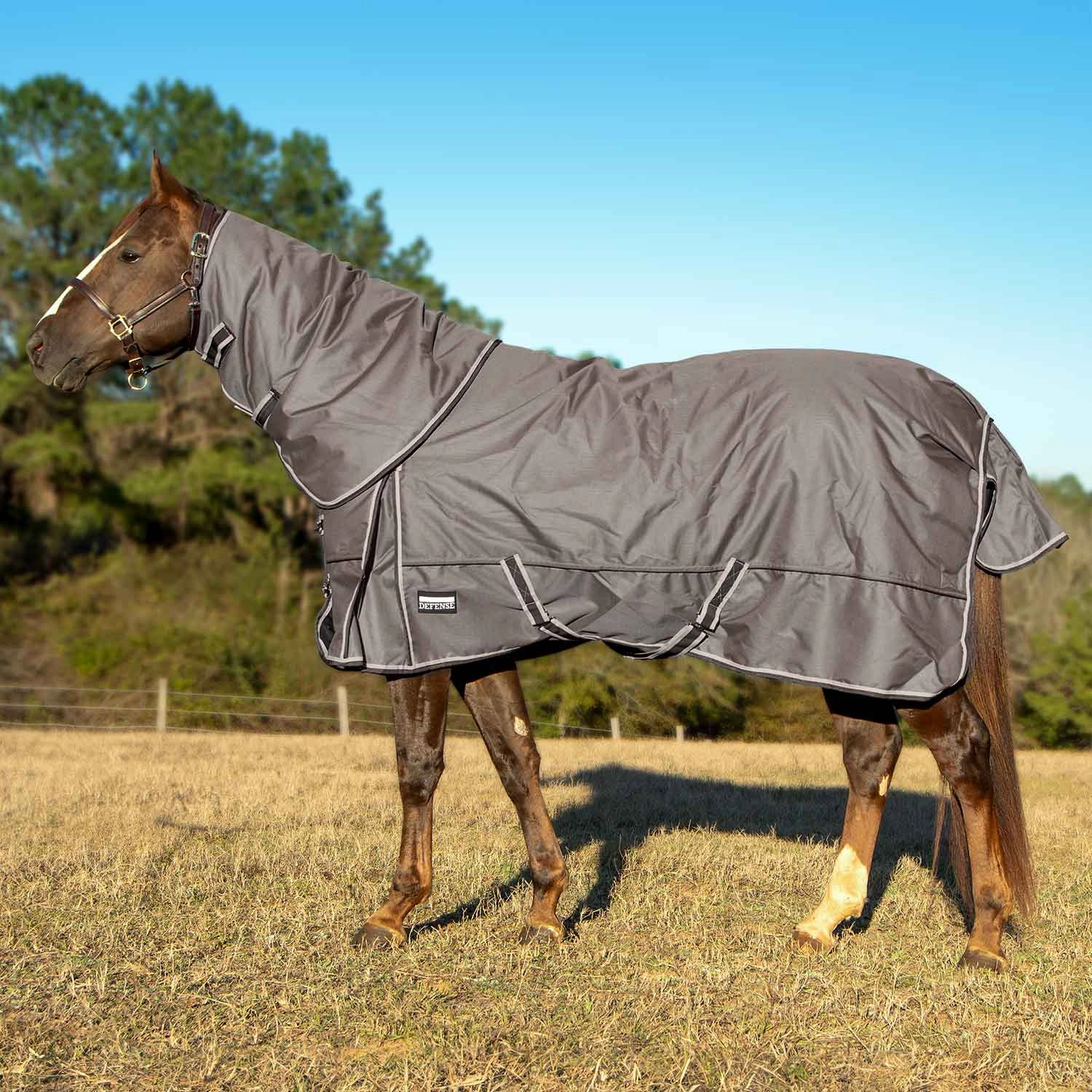 Jeffers Poplar Head Defense 1680 Denier Turnout Blanket with Detachable Neck, 360 Gram, Plymouth Brown horse blanket,poultry bed sheet,equine sheets