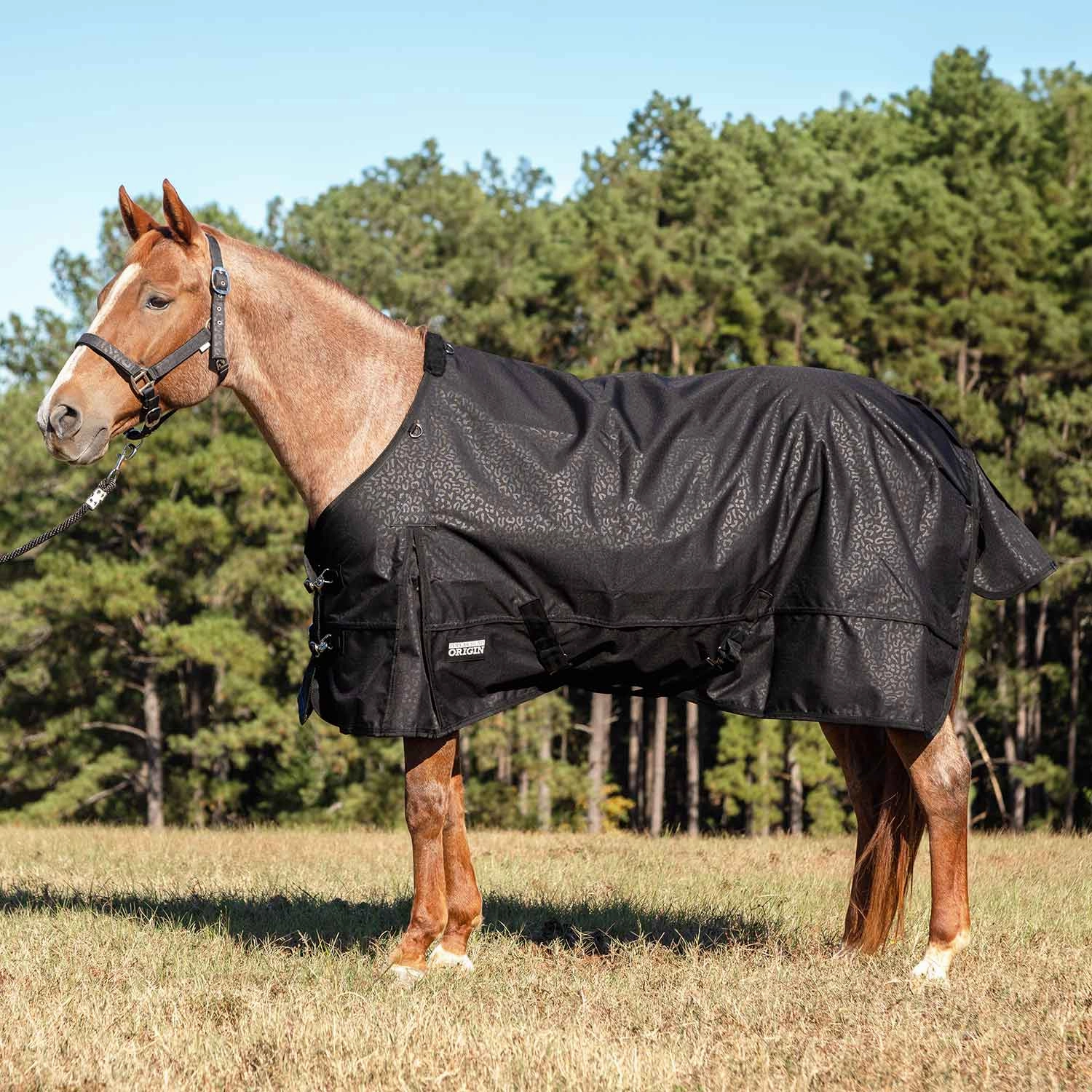 Jeffers Poplar Head Origin 600 Denier Turnout Blanket, 240 Gram, Covert Cheetah horse blanket,poultry bed sheet,equine sheets