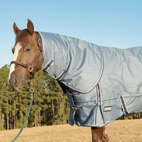 Jeffers Poplar Head Refuge 1200 Denier Turnout Blanket with Detachable Neck, 360 Gram, Hamilton Blue horse blanket,poultry bed sheet,equine sheets