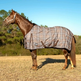 Jeffers Poplar Head Refuge 1200 Denier Turnout Sheet, 0 Gram, Plymouth Brown Plaid horse blanket,poultry bed sheet,equine sheets