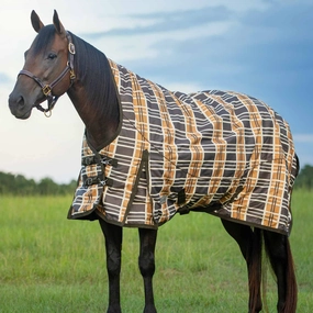 Jeffers Solaris Extended Neck Horse Turnout Blanket, 1200 Denier, Brown & Cream Plaid horse blanket,poultry bed sheet,equine sheets