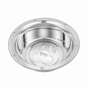 Jeffers Stainless Steel Embossed Wide-Lip Food & Water Pet Bowls cat food bowl,cat feeder,elevated cat dish