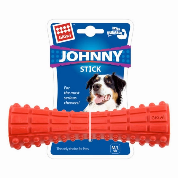 Johnny stick Extra Durable solid rubber RED durable dog toy,rope chew toy,interactive dog toy