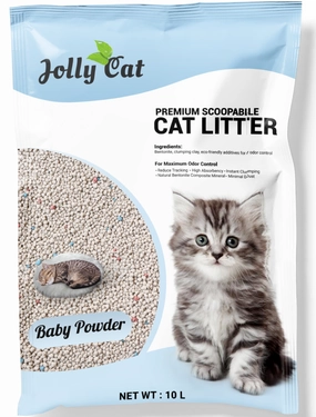Jollycat Baby Powder Cat Litter 10L clumping cat litter,natural cat litter,dust free cat litter